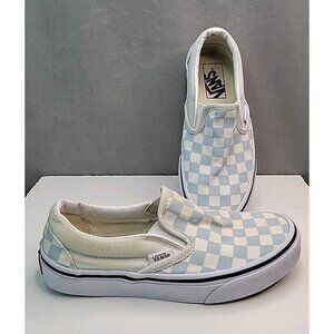 Vans Kids Youth Checkerboard Classic Slip On Size W 5.5 M 4 Blue Canary & White